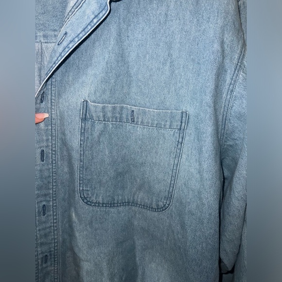 Chaps x Ralph Lauren Denim Button Down Shirt Size 34-35 collar 17.5 - Picture 2 of 6